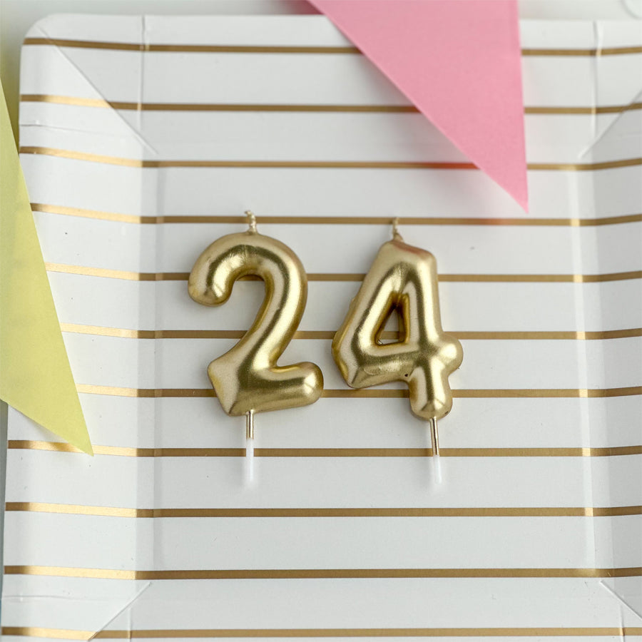 Velas numeros doradas